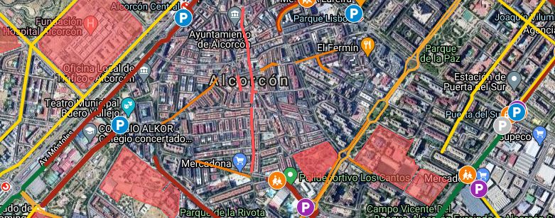 Mapa de la bici de Alcorcón
